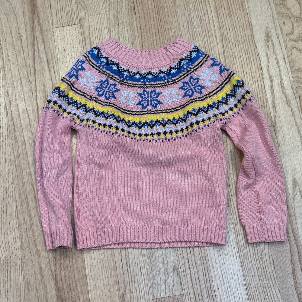 Epic Threads Sweater Pink and Blue Winter Patterned